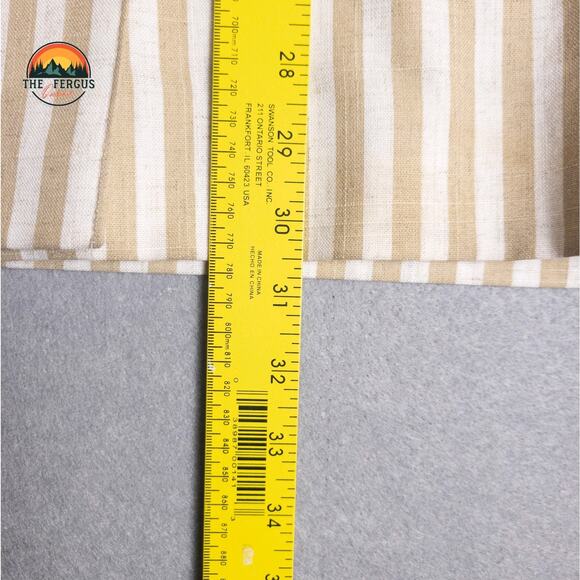 Kentucky Derby Blazer Linen Blend Wide Lapel Preppy Stripes Tan White Size 18 - Picture 5 of 16